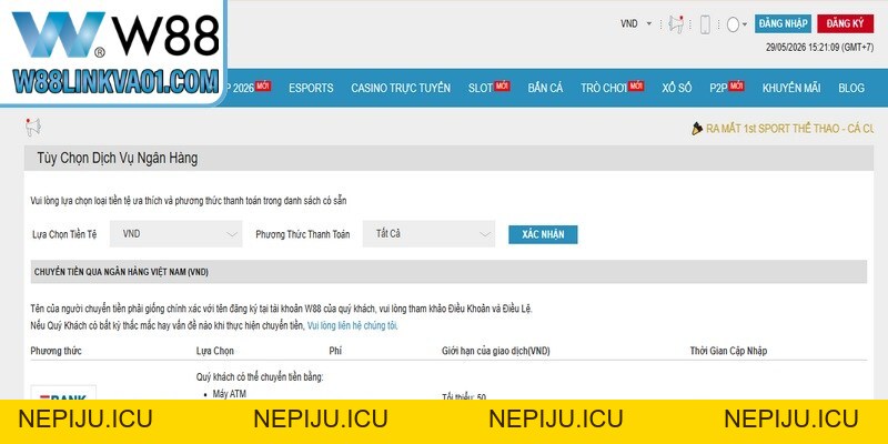 Rút Tiền W88 – Hướng Dẫn Đầy Đủ Quy Trình Cho Tân Binh - nepiju.icu Rút Tiền W88 – Hướng Dẫn Đầy Đủ Quy Trình Cho Tân Binh - nepiju.icu